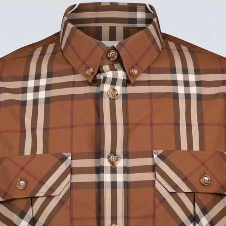 Burberry Shirts Men Brown-5