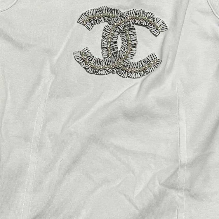 トップス Chanel white embroidered Size: S women CHANEL 24 Spring and Summer New Arrivals 24P Tank Tops