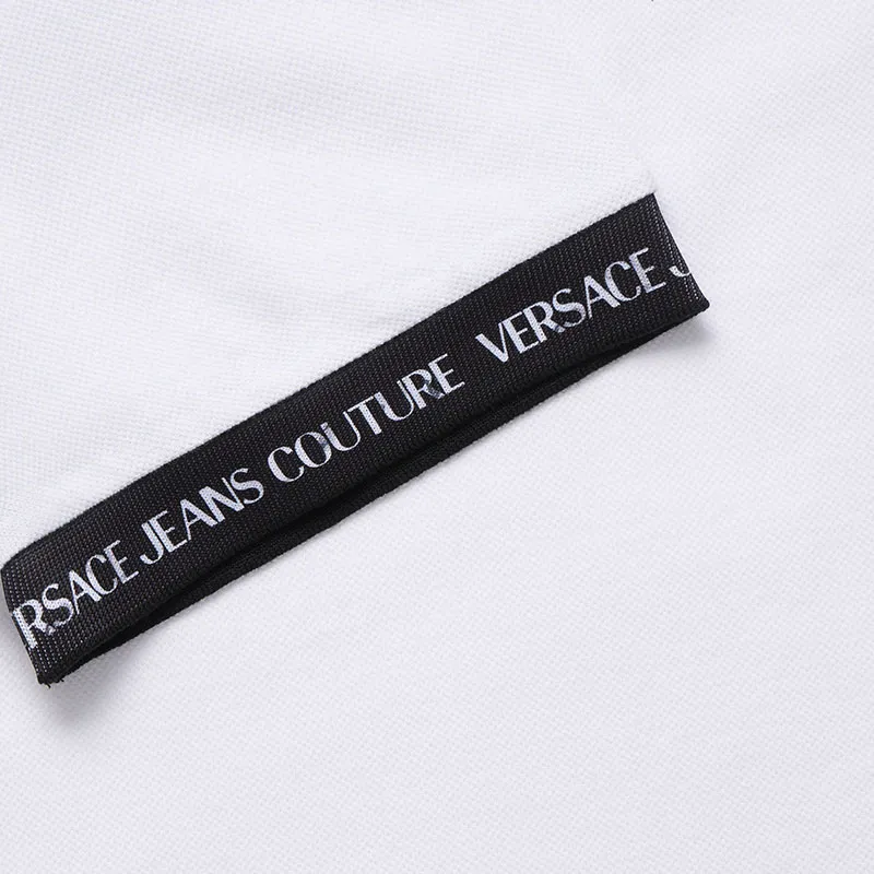 VERSACE JEANS COUTURE Barocco Trim Short Sleeved Polo Shirt-5