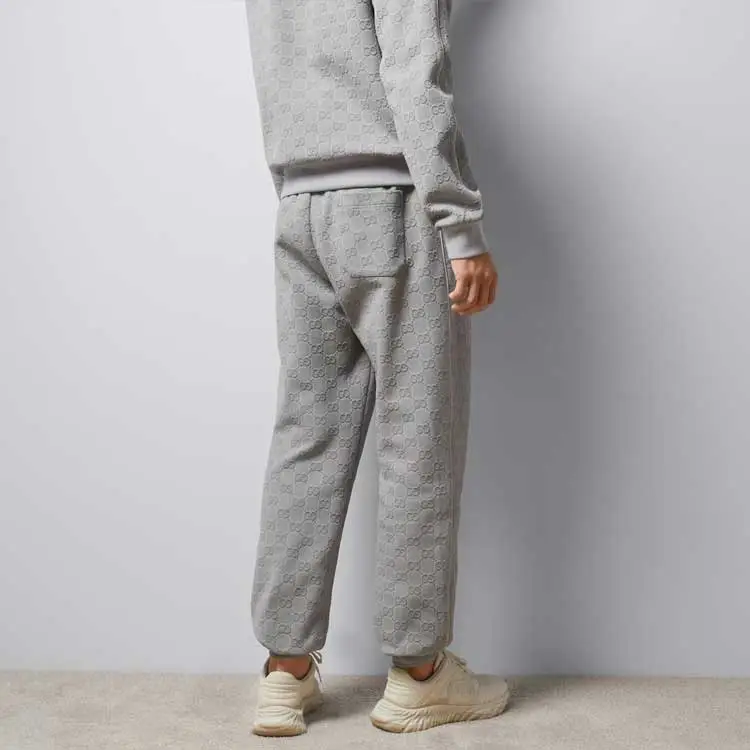 GUCCI Knitted Sports Pants Men's Gray-3