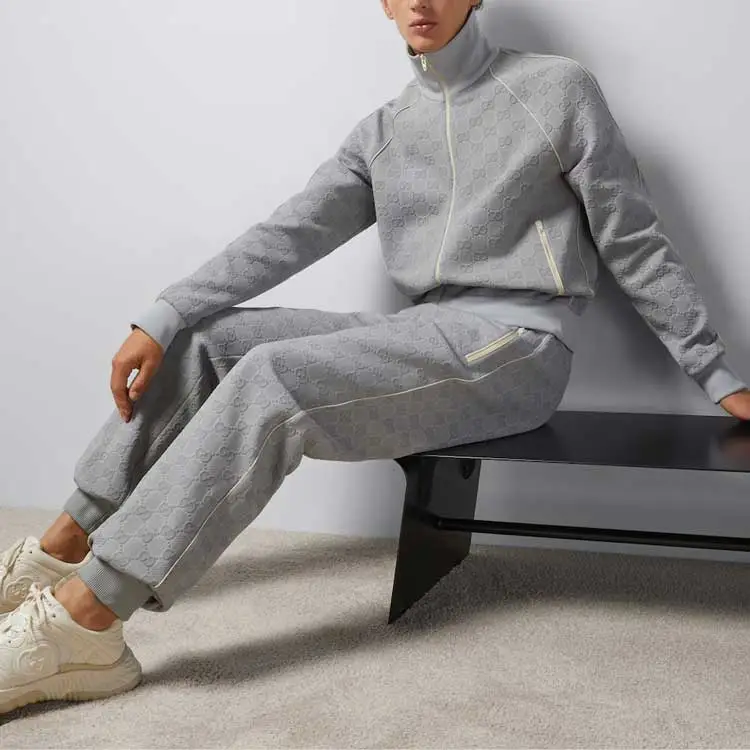 GUCCI Knitted Sports Pants Men's Gray-1