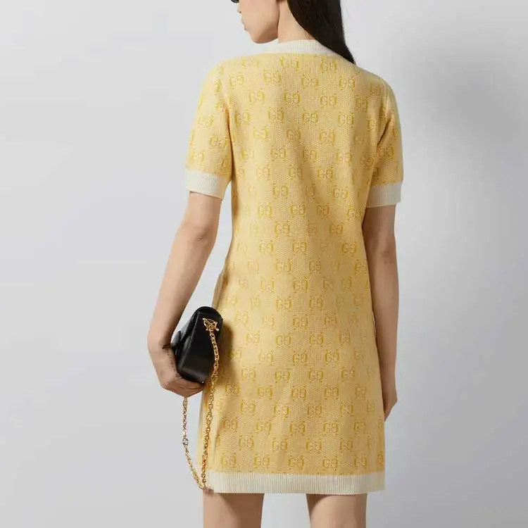 GUCCI SS24 Short Sleeved Dress Women's Yellow-2