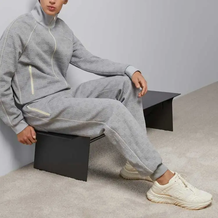 GUCCI Knitted Sports Pants Men's Gray-2