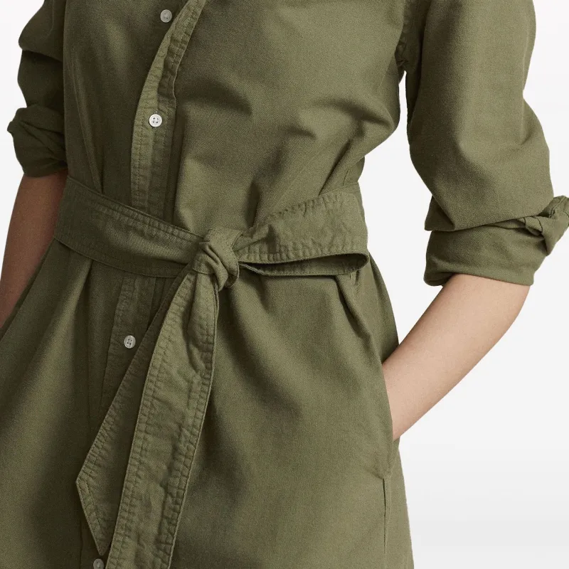 Polo Ralph Lauren SS24 Long-Sleeved Dresses Women's Olive Green-4