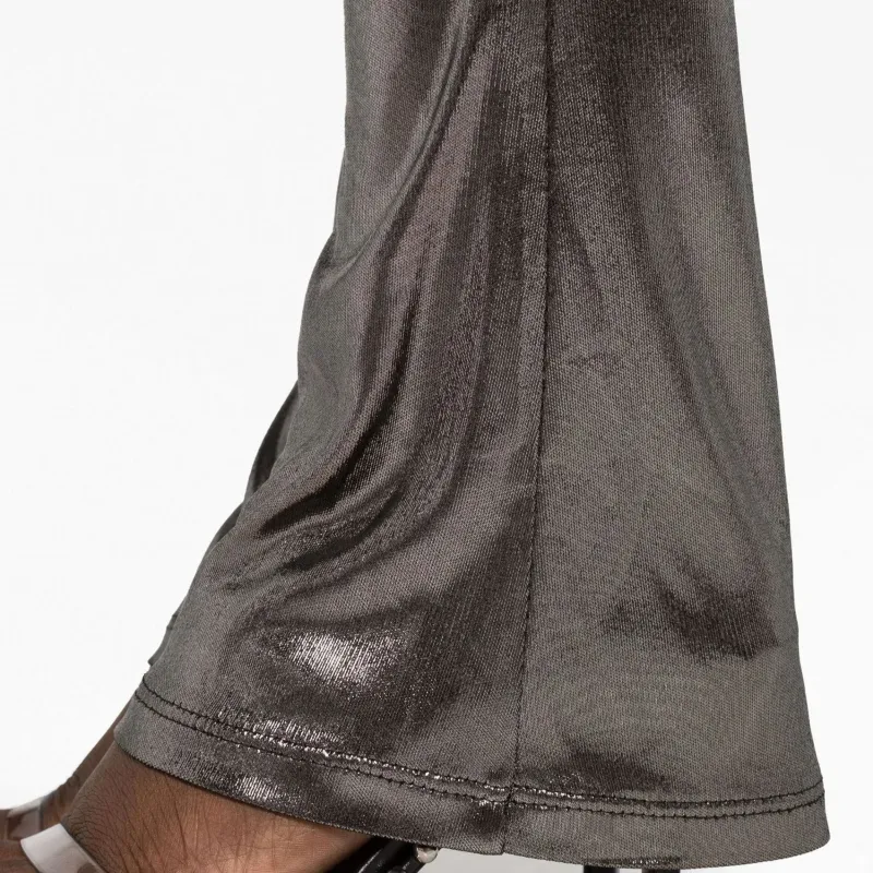 Blumarine Laminated finish High waisted Trousers-5