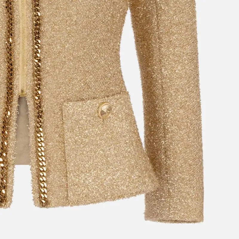 Elisabetta Franchi Cropped Tweed Jacket-3