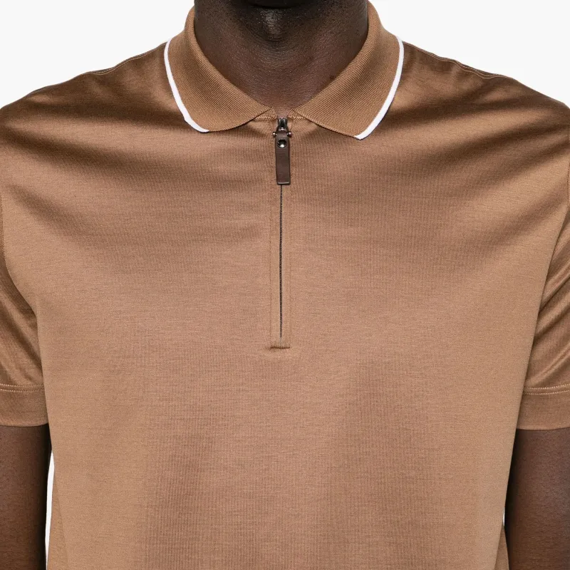 Canali Half zip Jersey Polo Shirt-4