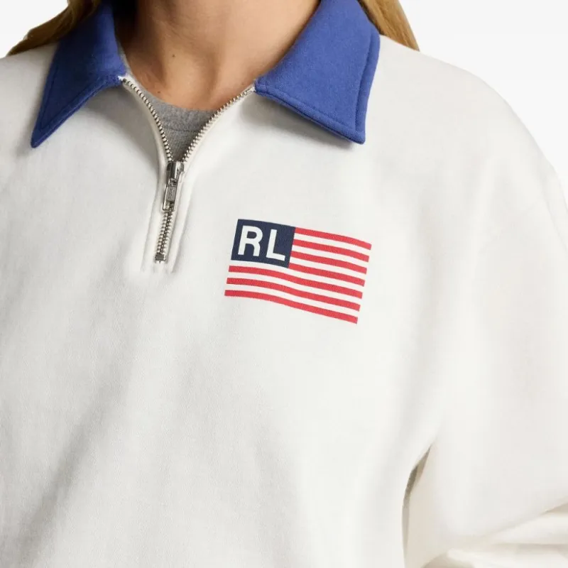Polo Ralph Lauren Logo print Quarter zip Sweatshirt-4
