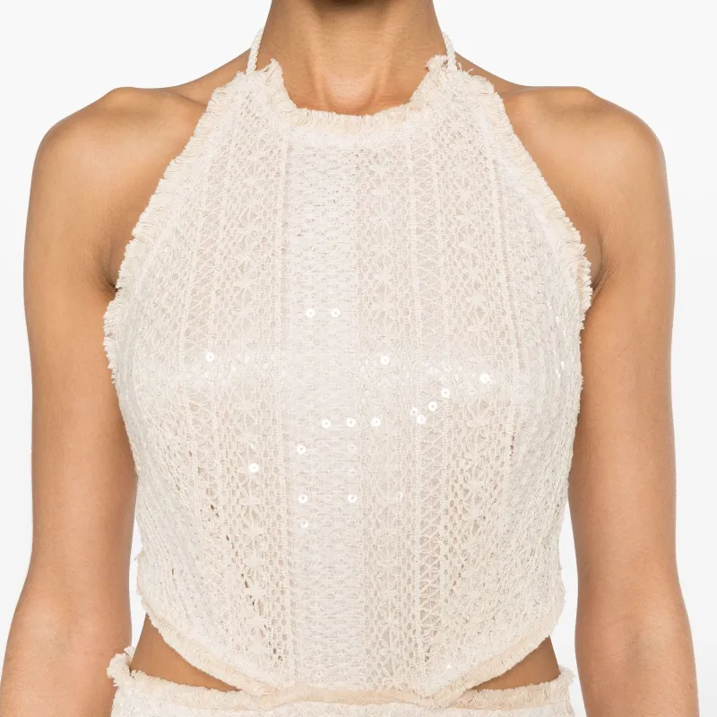 SABINA MUSAYEV SS24 Sleeveless Dress Women's Beige-4