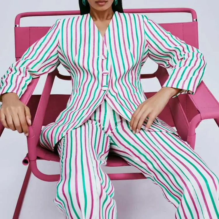 DESTREE Bridget Stripe pattern Blazer-1