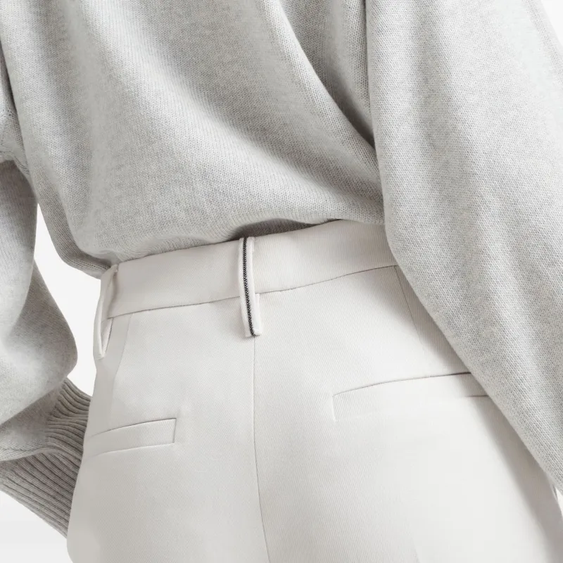 Brunello Cucinelli Monili Embellished Straight Leg Trousers-4
