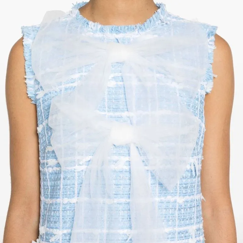 OSCAR DE LA RENTA Oversized-bow Tweed Mini Dress-4