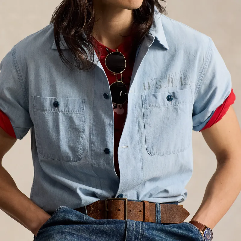 Polo Ralph Lauren SS24 Shirt Men's Light Indigo-5