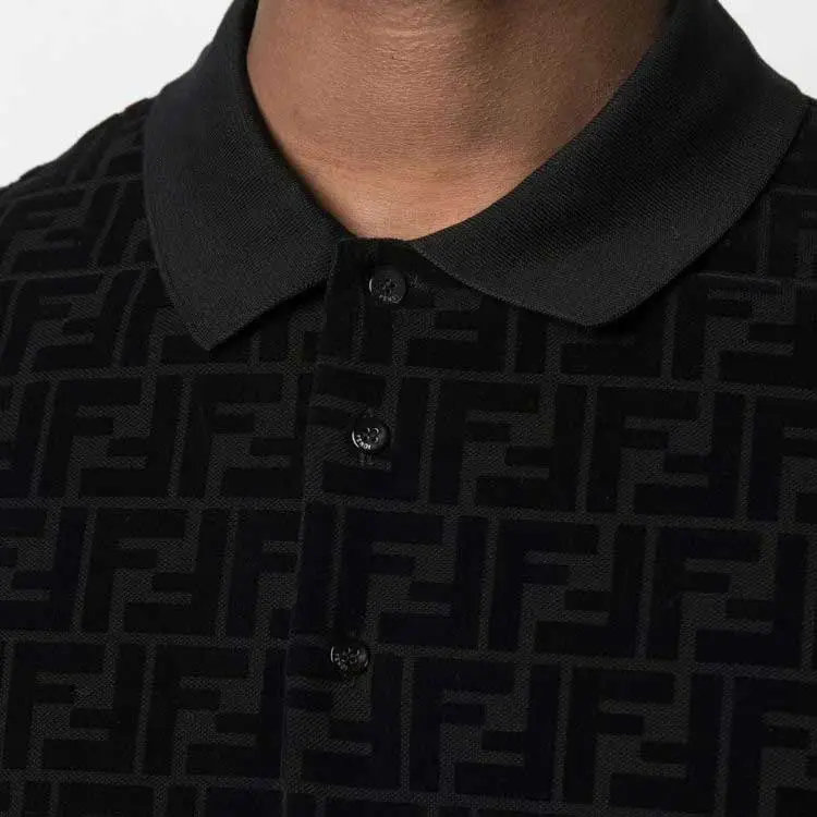 FENDI Ff Jacquard Short Sleeved Polo Shirt-4