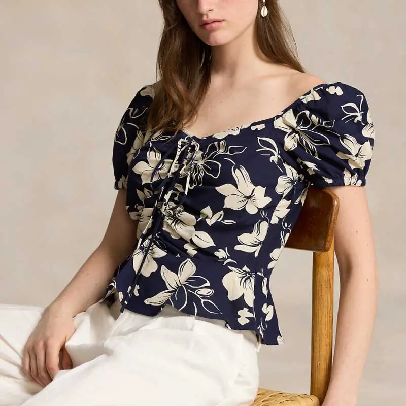 Polo Ralph Lauren Floral-print Ruched Blouse-5