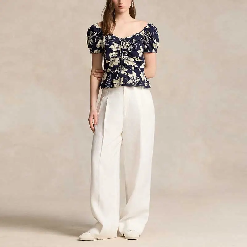 Polo Ralph Lauren Floral-print Ruched Blouse-1