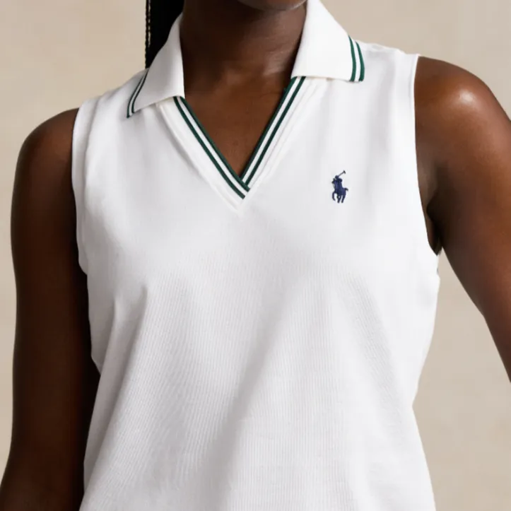Polo Ralph Lauren Wimbledon Tennis Open Collection SS24 Polo Shirt Women's Porcelain White-4