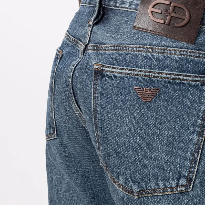 EMPORIO ARMANI Low Rise Straight Leg Jeans-5