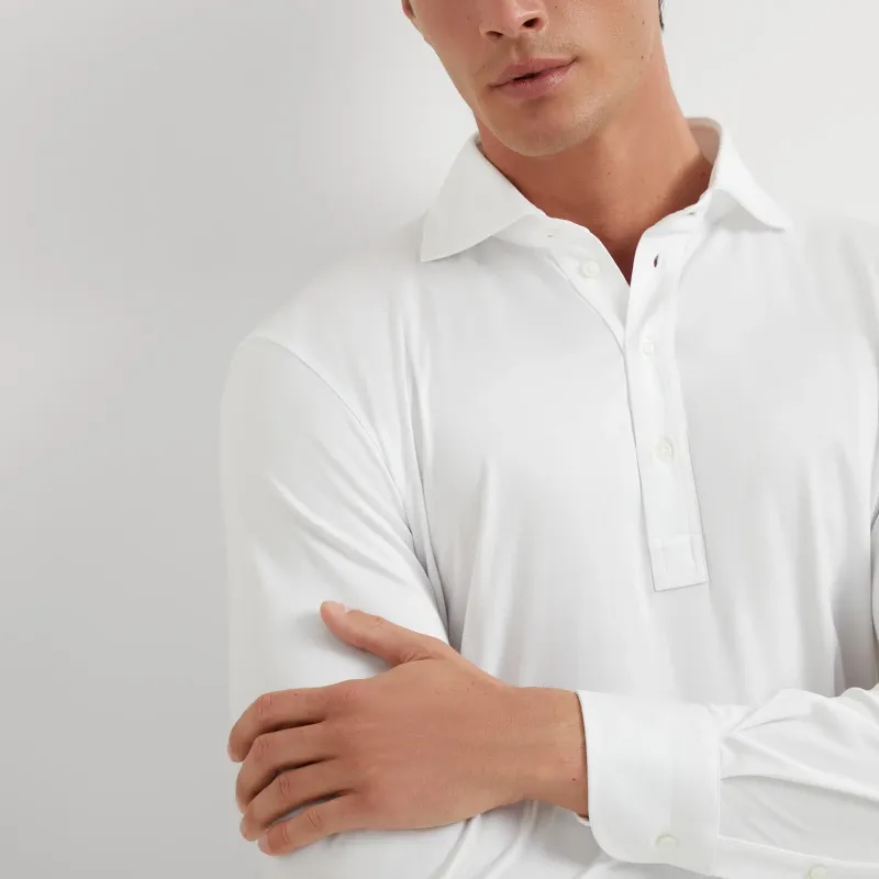 Brunello Cucinelli Long Sleeved Buttoned Polo Shirt-4
