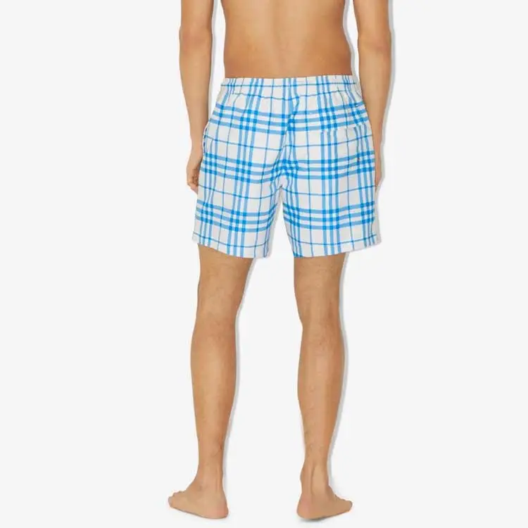 Burberry SS23 Men's Checkered Drawstring Swim Shorts 'Optic White'-2