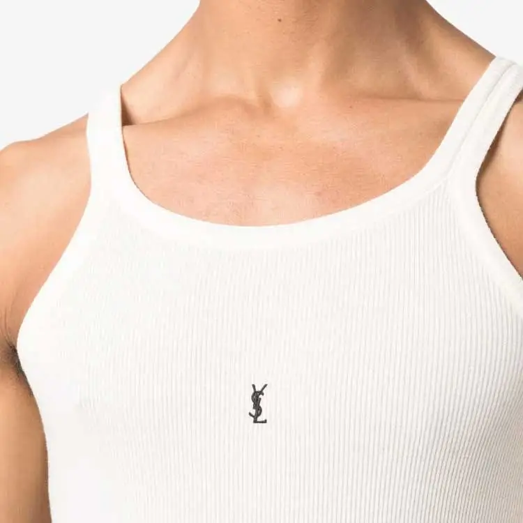 SAINT LAURENT Cassandre Sleeveless Tank Top-3