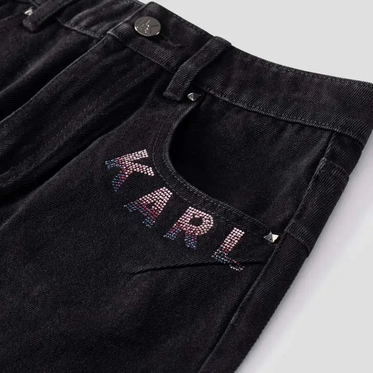 KARL LAGERFELD Denim Short Skirts Women's Black-6