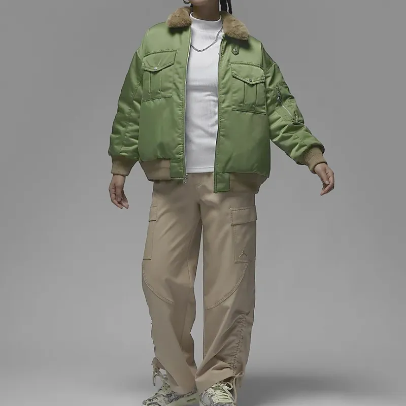 Jordan Jackets & Coats Women's Light Olive Yellow-2