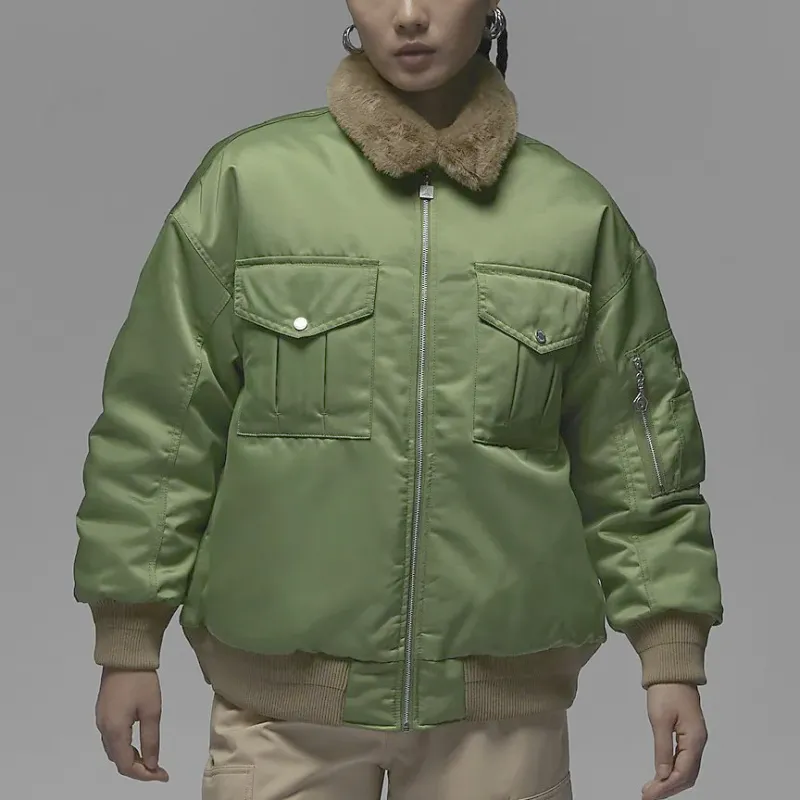 Jordan Jackets & Coats Women's Light Olive Yellow-3