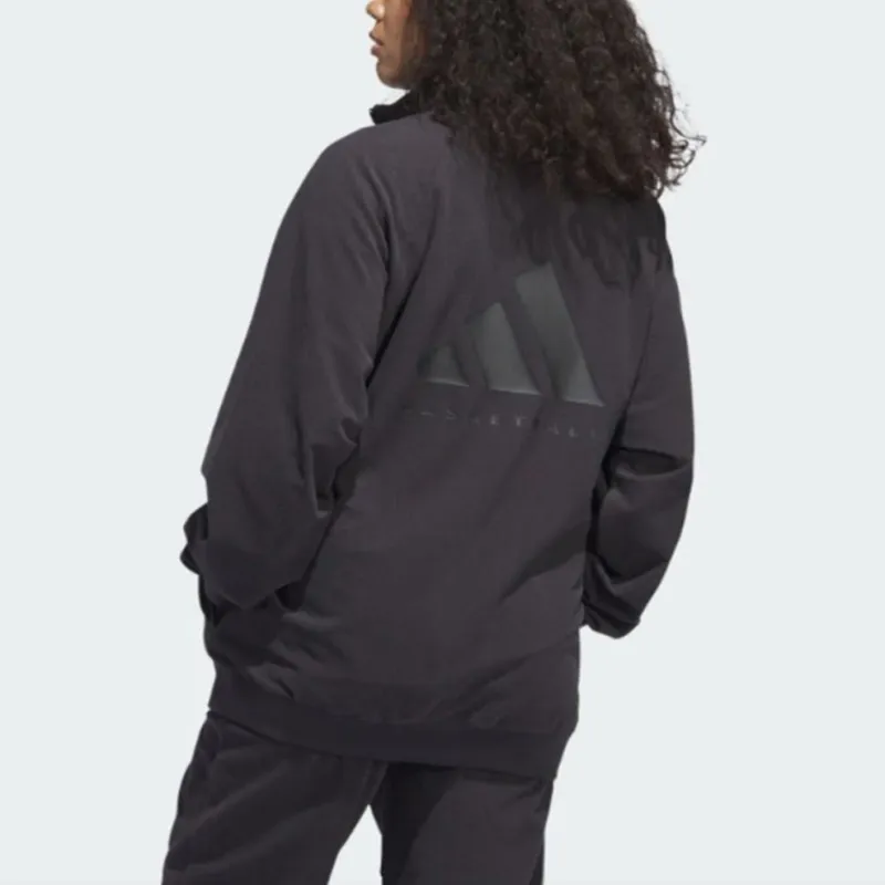 Adidas BASKETBALL Jackets Coats Unisex Charcoal Black-3