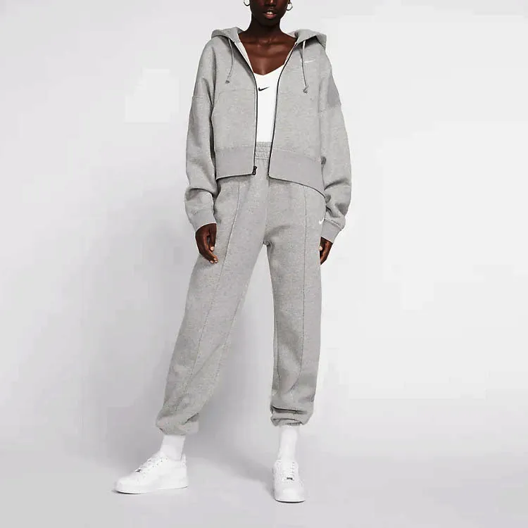 Nike Women's Sportswear Collection Essential Fleece Trousers Dark Grey Heather/White-2
