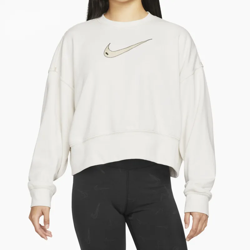 Nike Sportswear Swoosh Logo Embroidered Knit Pullover Hoodie White-2