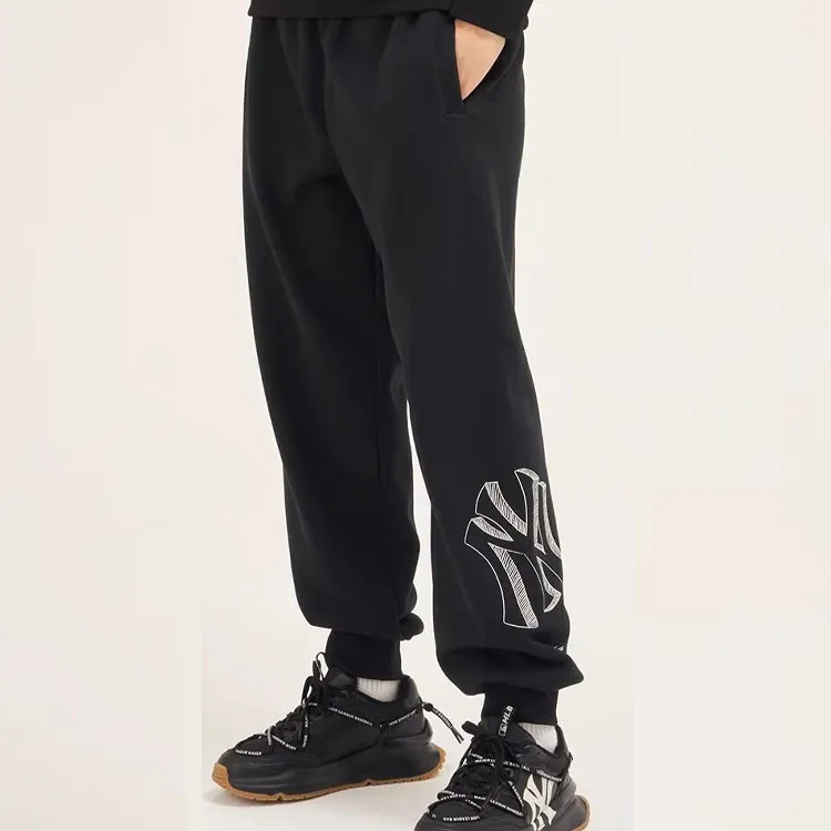 MLB New York Yankees Knitted Sweatpants Unisex Black-4