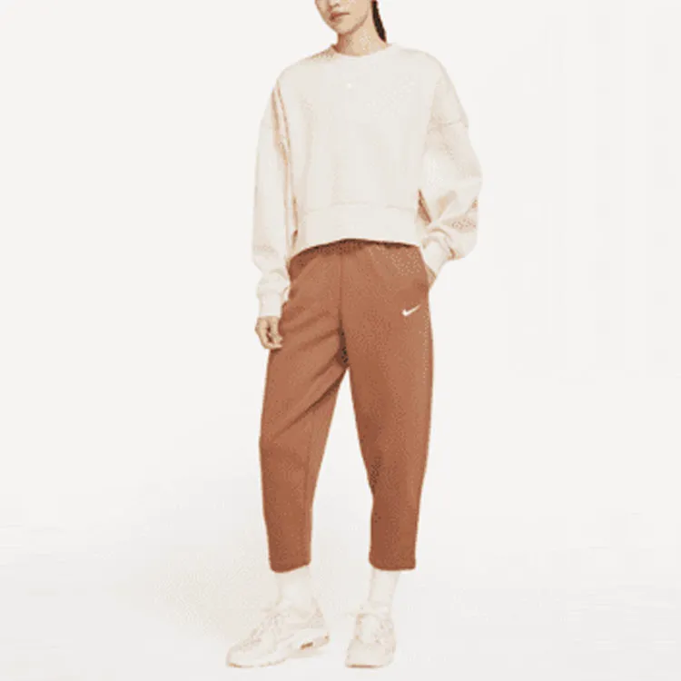 Nike Sportswear Essentials Series Knitted Sports Pants Women's Mineral Clay Yellow-2