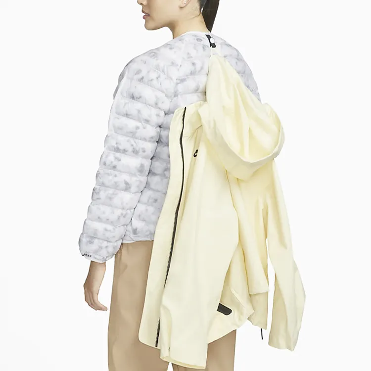 Nike Puffer Jacket Winter Women's Beige Yellow-7
