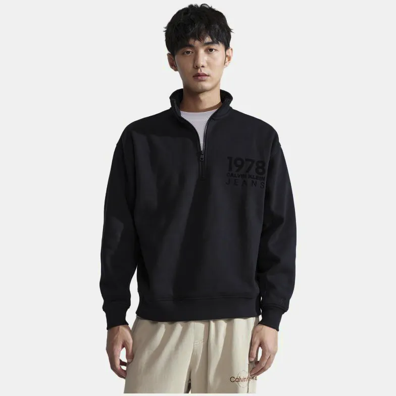 Calvin Klein Logo-flocked Half-zip Sweatshirt-2