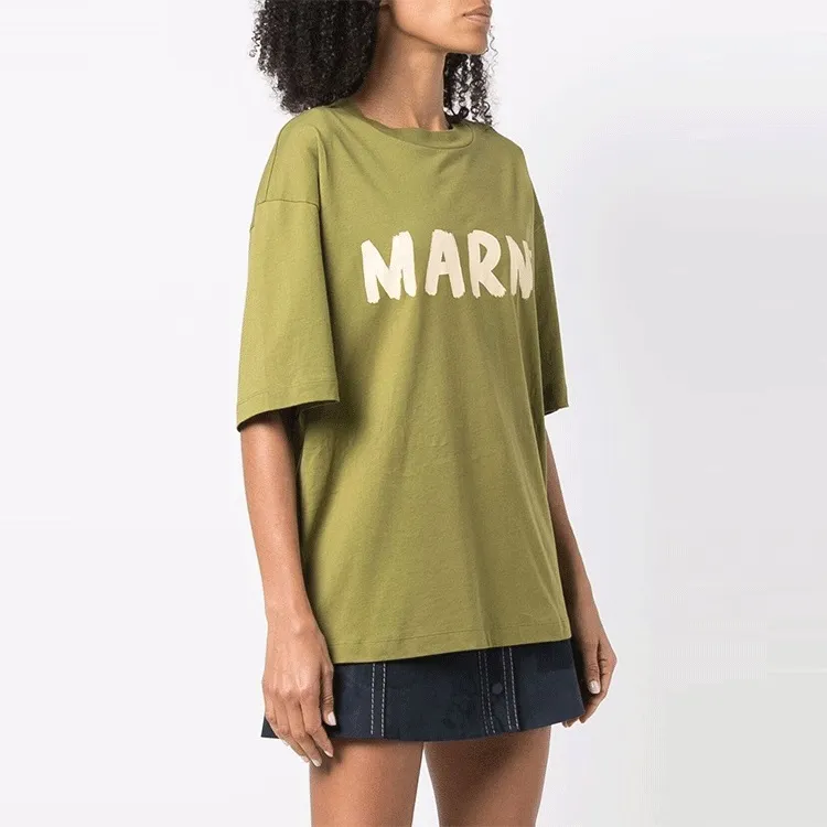 MARNI Logo T Shirt 'Green'-3