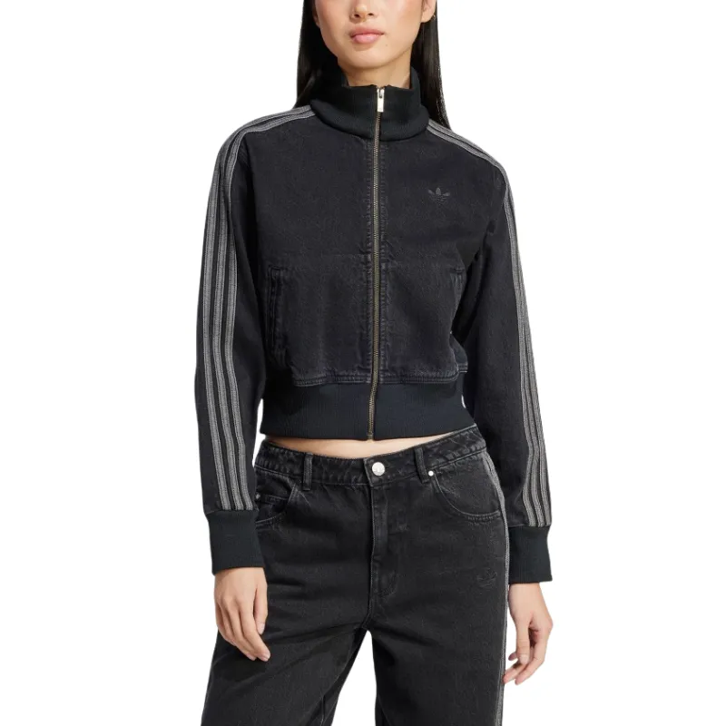 Adidas Women's Adicolor Denim Track Top True Black Denim-3