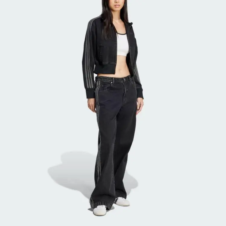 Adidas Women's Adicolor Denim Track Top True Black Denim-4