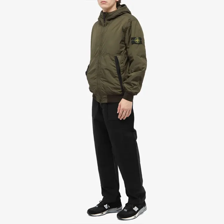 STONE ISLAND Logo Patch Hooded Track Jacket-3