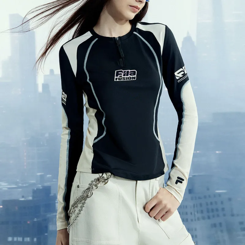 FILA FUSION Set in Sleeve T Shirt Women's Jet Black-3
