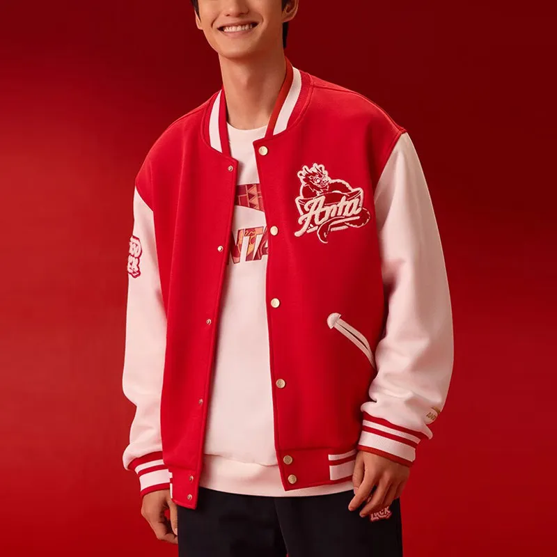 Anta Life Collection Baseball Jacket Coat Men's Rich Red-3