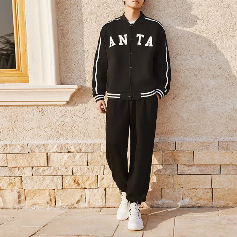 Anta Life Collection Baseball Jacket Unisex Basic Black-3