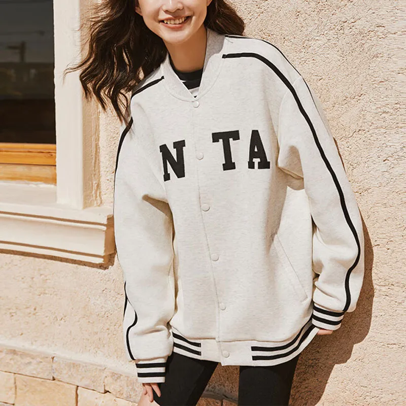 Anta Life Collection Baseball Jacket Coat Unisex Gray Heather Gray-1