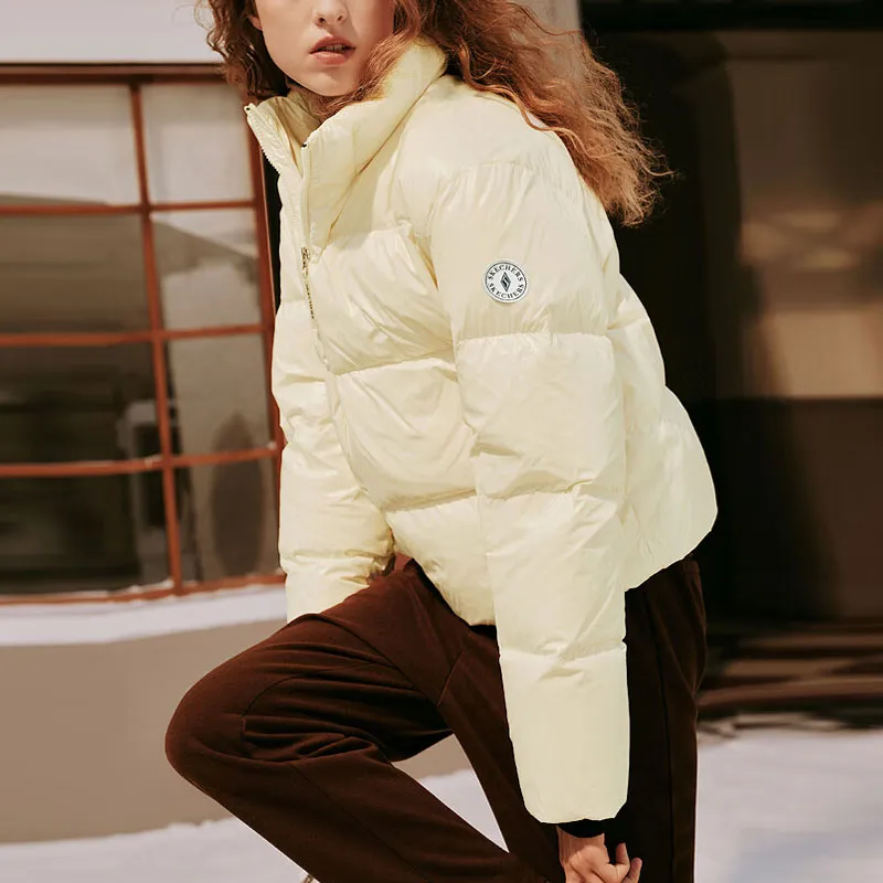 Skechers Down Jacket Women's Beige Yellow-3