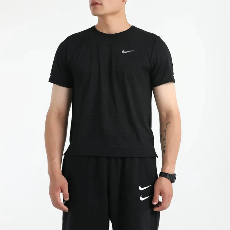 Nike DRI FIT MILER T Shirt Men's 2 Pack Black-2