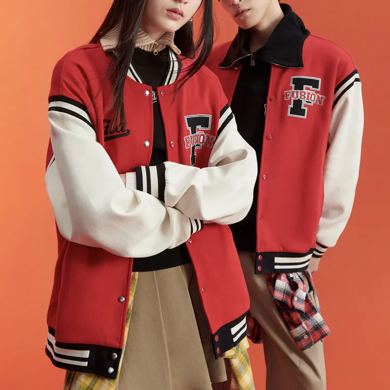 FILA FUSION Baseball Jacket Unisex Elan Red-2