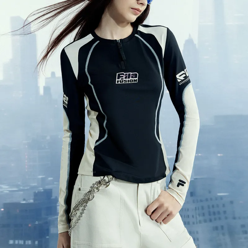 FILA FUSION Raglan Sleeve T Shirt Women's Jet Black-2