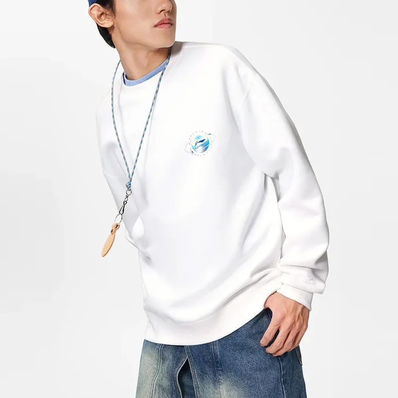 LiNing Sports Trend Series Sweatshirt Men's Standard White-3