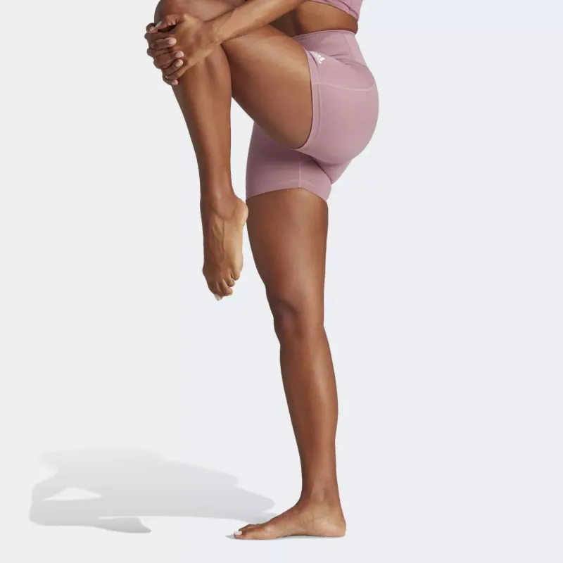 Adidas Women's Yoga Essentials High Waisted Short Leggings Wonder Orchid-1