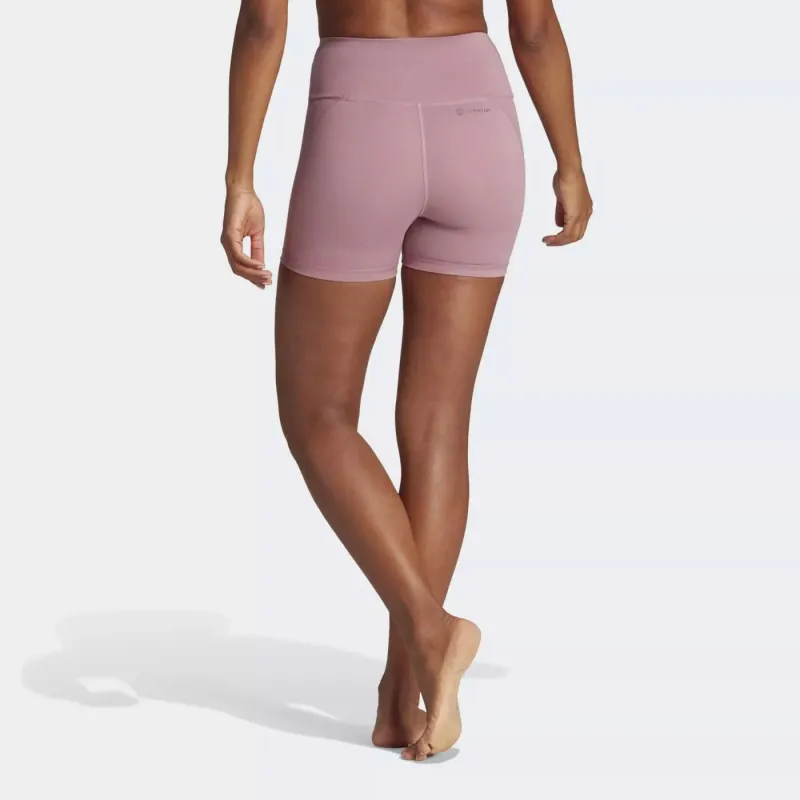 Adidas Women's Yoga Essentials High Waisted Short Leggings Wonder Orchid-2